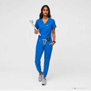 New figs set scrubs Zamora tall M jogger pants & top casma S royal blue